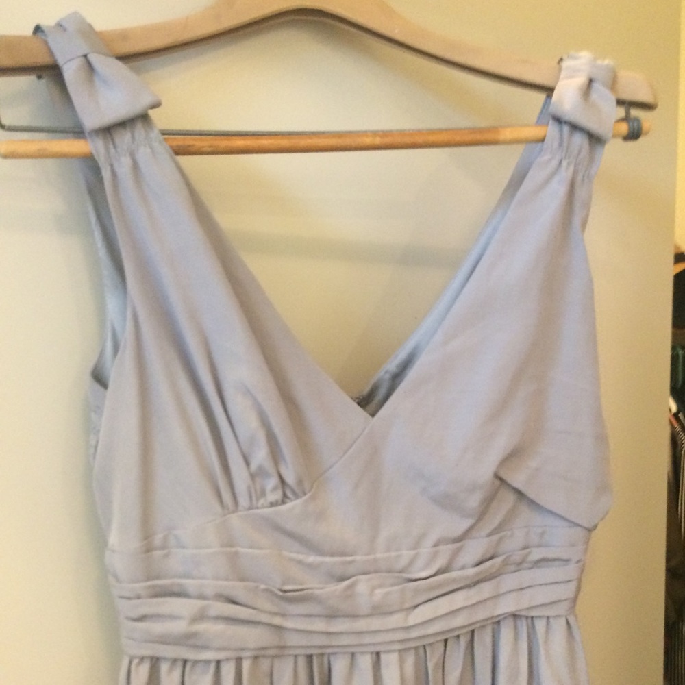 Grey-silver BHLDN bridesmaid dress